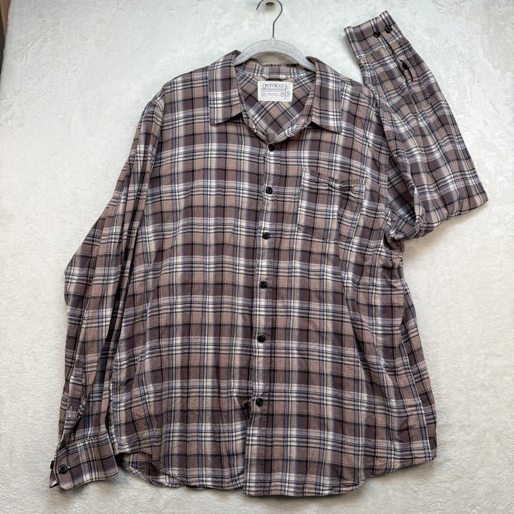 Gramicci Plaid Button Up‎ Shirt Mens Medium Casual Climbing Workwear
